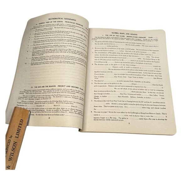 Iroquois Geography Workbook 1947 PB Book Trafalgar School Montreal Teacher Copy - Picture 5 of 13